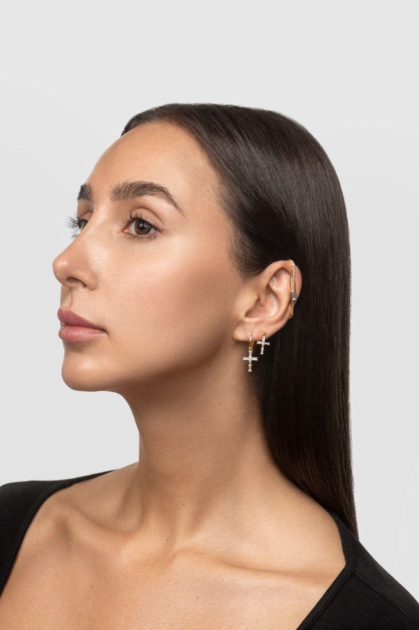 Over the Ear Baguette Diamond Cuff