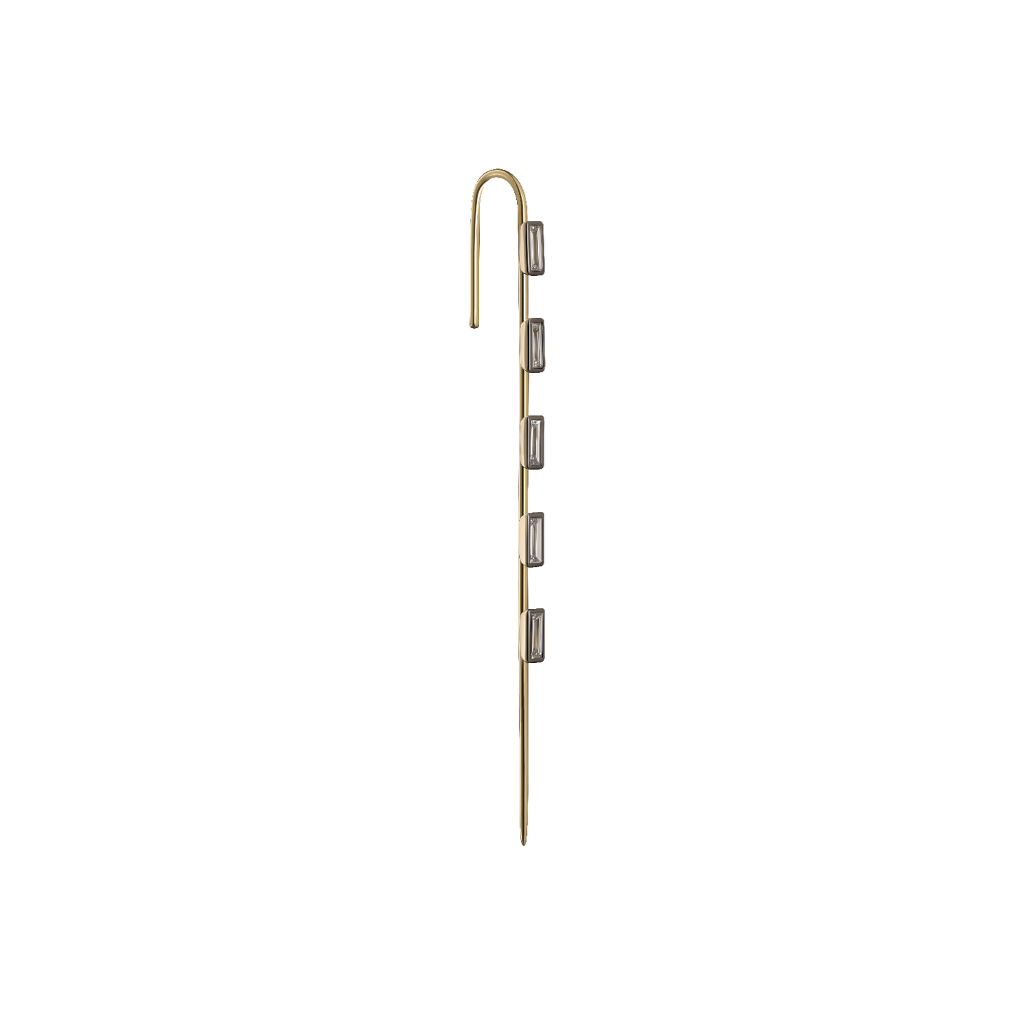 Diamond Baguettes Ear Pin 18K Gold