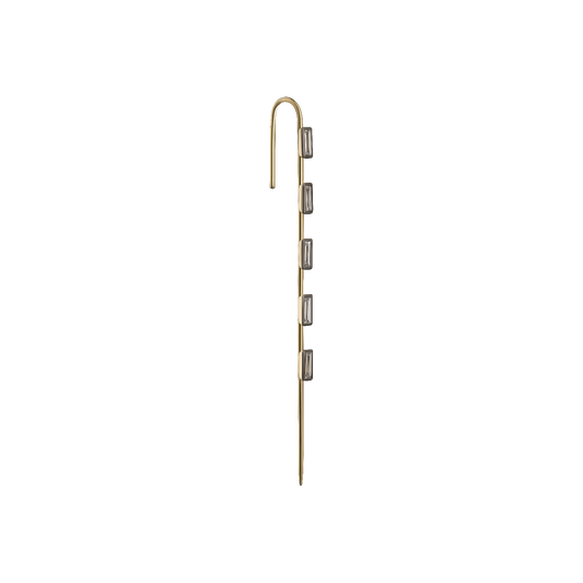 Diamond Baguettes Ear Pin 18K Gold