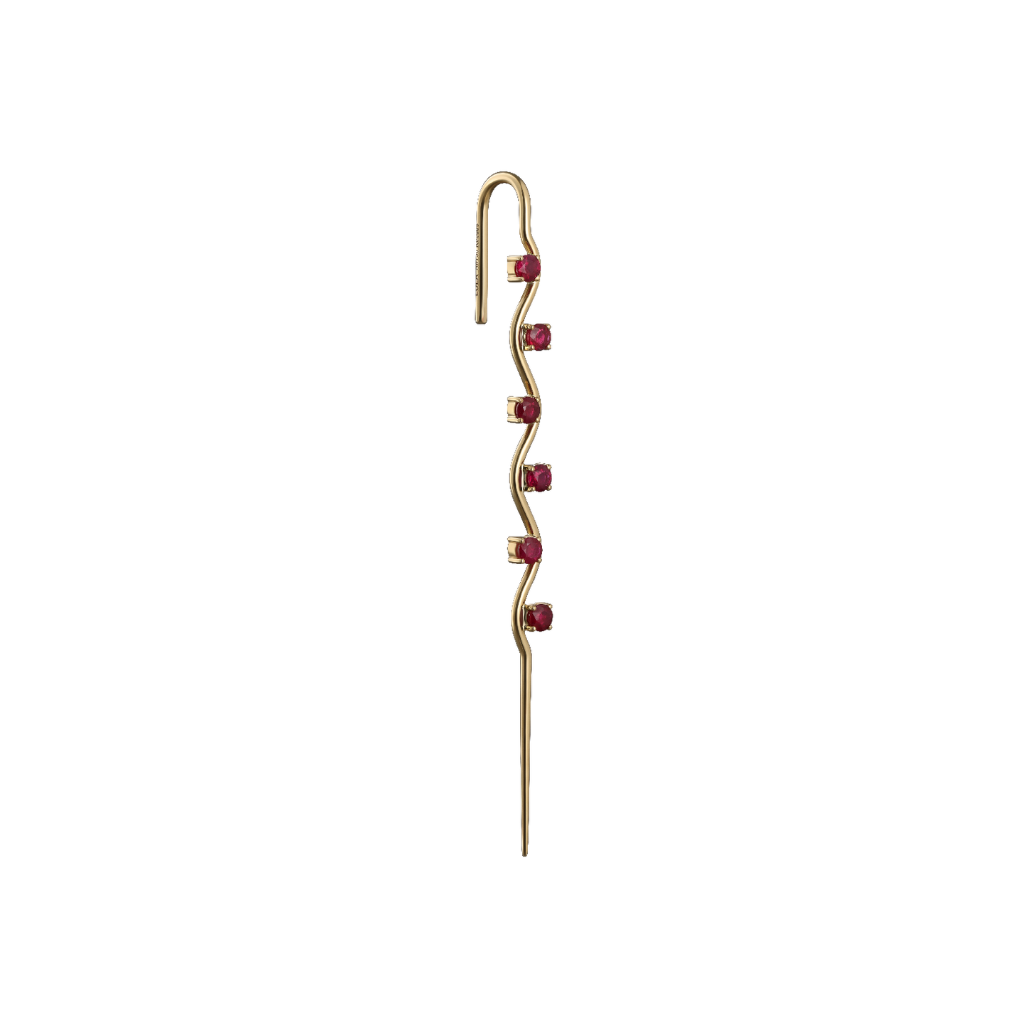 Rubies Ear Pin 18K Gold