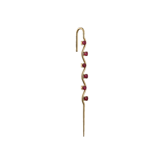 Rubies Ear Pin 18K Gold