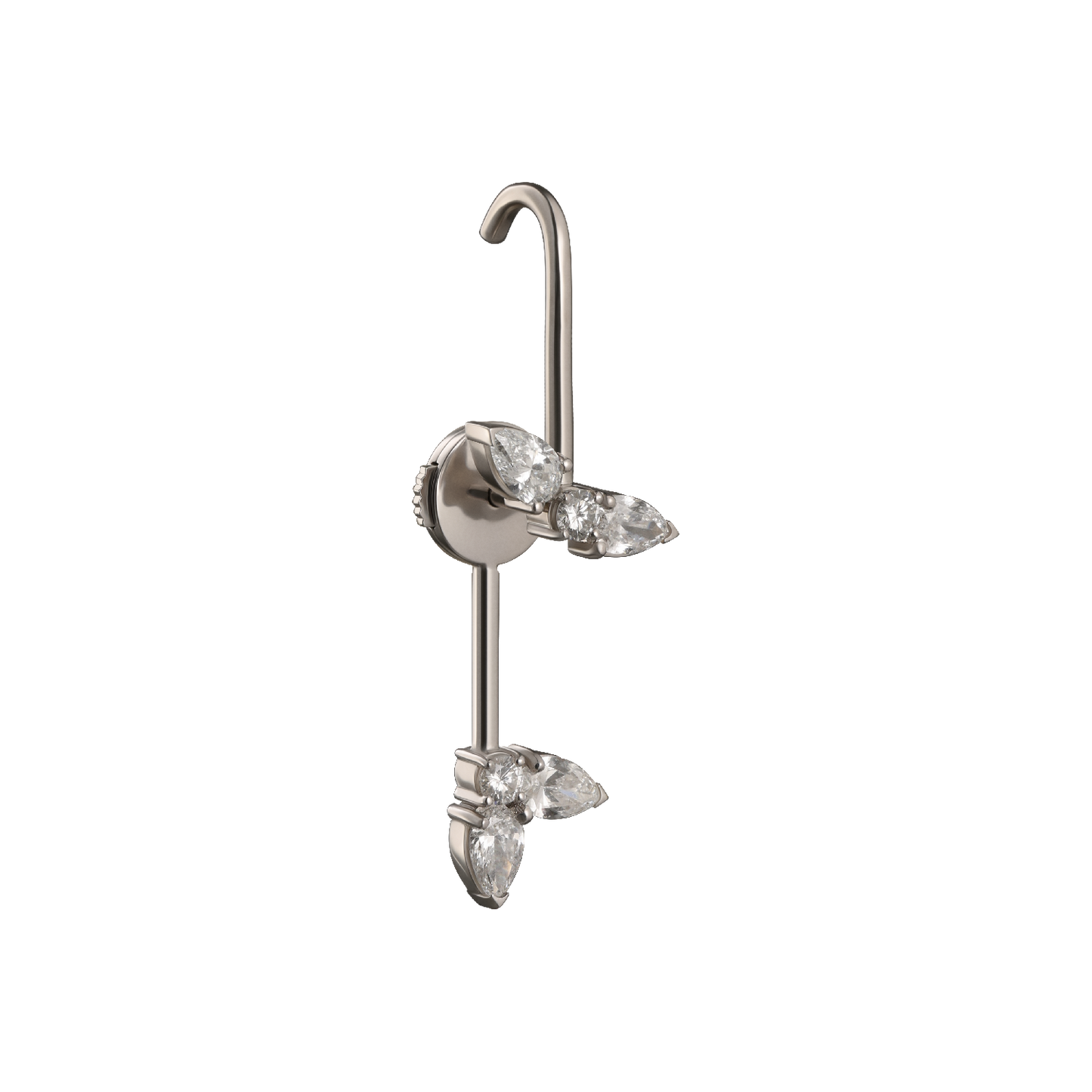 Diamond Short Ear Pin 18K Gold