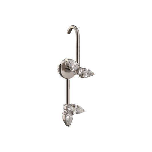 Diamond Short Ear Pin 18K Gold