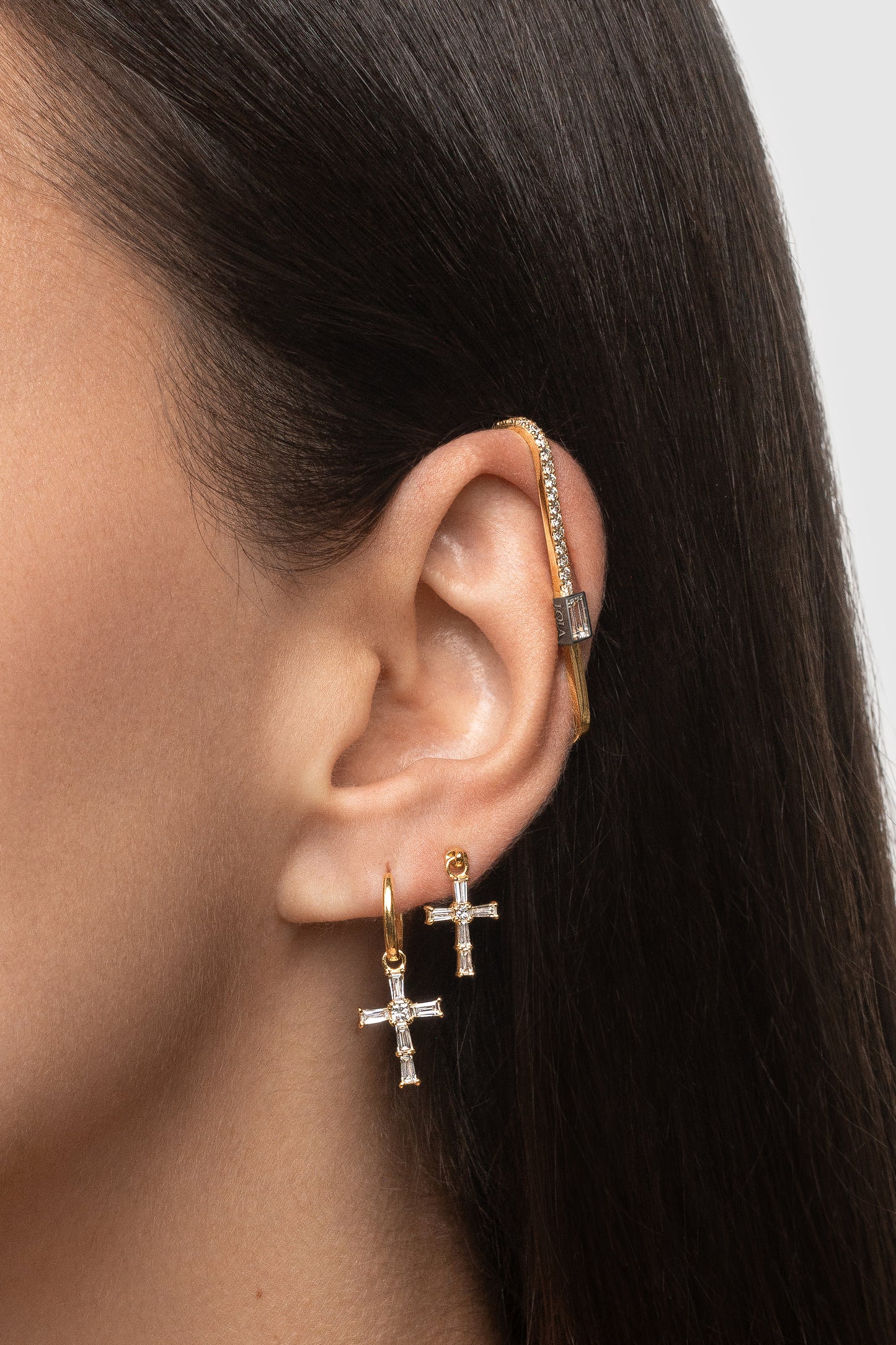 Over the Ear Baguette Diamond Cuff