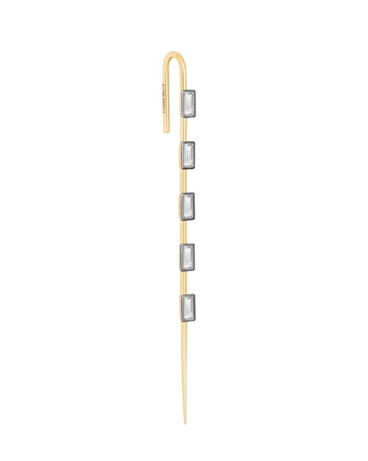 Diamond Baguettes Ear Pin 18K Gold